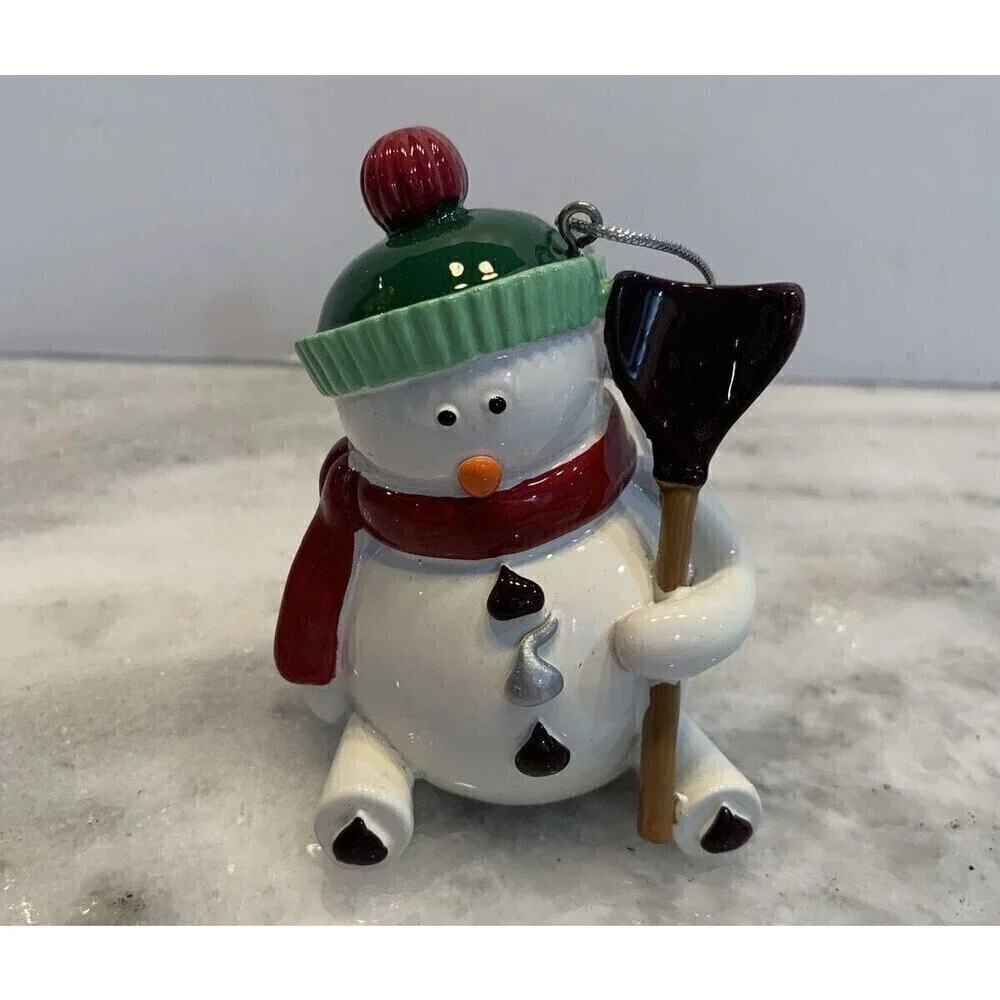 KISSES Fitz and Floyd Snowman with Chocolate Kisses Christmas Ornament